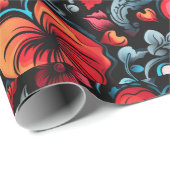 Papier Cadeau Charges de Coeurs de tatouage Rose Thème numérique (Coin rond)