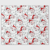 Papier Cadeau Charges De Santas Rétro (Plat)