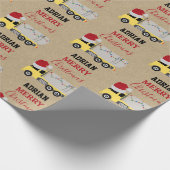 Papier Cadeau Chariot de Noël Camion Transport Camions Kraft (Coin)