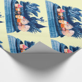 PAPIER CADEAU CHARIOT DE SWANS ET CUPCAKES BLUE BEACH MARIAGE (Coin)