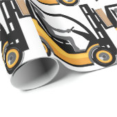 Papier Cadeau Chariot élévateur jaune (Coin rond)