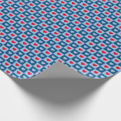 Papier Cadeau Chariot rouge et bleu Saint Valentin (Coin)