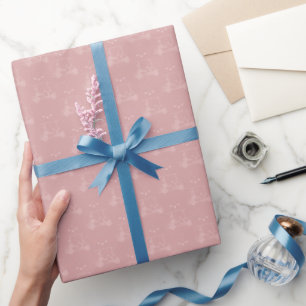 Papier Cadeau Chariots de golf et clubs tonals sur rose thé fonc