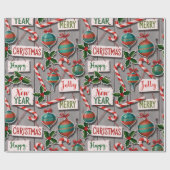 Papier Cadeau Charivari de Vacances Joyeuses (Plat)