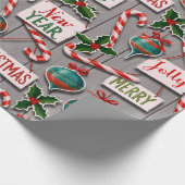 Papier Cadeau Charivari de Vacances Joyeuses (Coin)