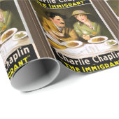 Papier Cadeau Charlie Chaplin/The Immigrant Wrapping Paper (Coin rond)