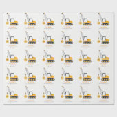 Papier Cadeau Charmant véhicule de grue de construction n'import (Plat)