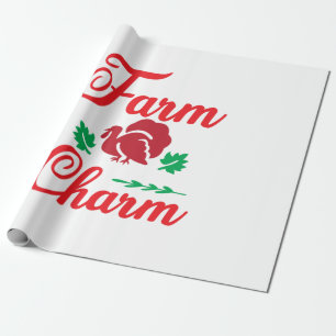 Papier Cadeau Charme de la ferme Joyeux Noël