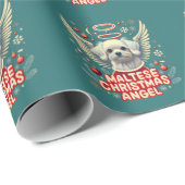 Papier Cadeau Charme de Noël maltais Ange de Noël (Coin rond)