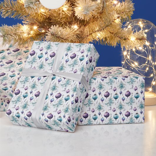 Papier Cadeau Charme de prune turquoise : Une fusion violette et (Vacances)