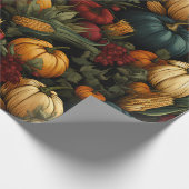 Papier Cadeau Charme de Thanksgiving vintage (Coin)