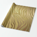 Papier Cadeau Charme en bronze d'or de safari de jungle<br><div class="desc">papier d'emballage fait sur commande</div>