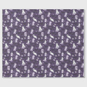Papier Cadeau Charme gothique violet foncé (Plat)