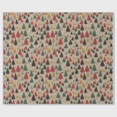 Papier Cadeau Charme vintage : Motif d'arbre de Noël (Plat)