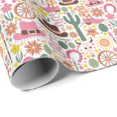 Papier Cadeau Charme Western Rose (Coin rond)