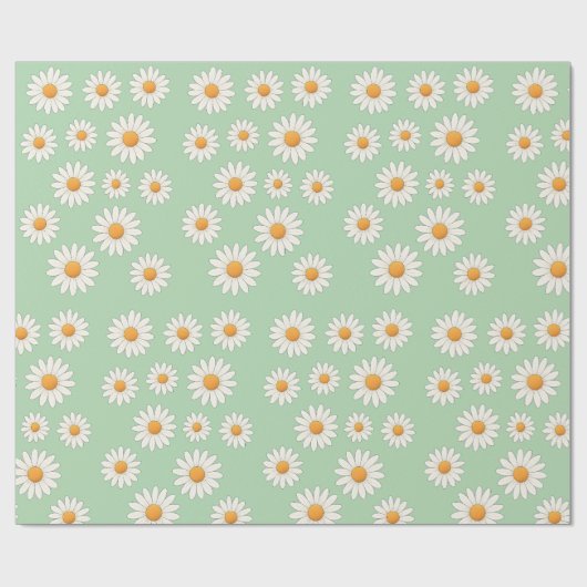 Papier Cadeau Charming Daisy Motif - Cadeau Floral (Plat)
