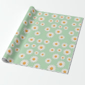 Papier Cadeau Charming Daisy Motif - Cadeau Floral (Déroulé)