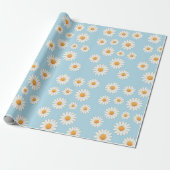 Papier Cadeau Charming Daisy Motif - Cadeau Floral (Déroulé)