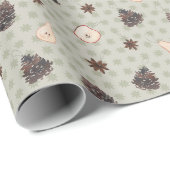 Papier Cadeau Charming Handmade Ornaments Light Blue Wallpaper (Coin rond)