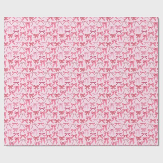 Papier Cadeau charming pink bow pattern (Plat)