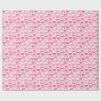 Papier Cadeau charming pink bow pattern
