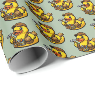 Papier Cadeau Charpentier Canard en Caoutchouc