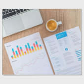 Papier Cadeau Chart graph finance financial data (Plat)