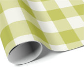 Papier Cadeau Chartreuse Gingham - Wrapping Paper (Coin rond)