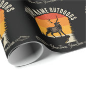 Papier Cadeau Chasse ADD NOM Extérieur Cerf Élan Campagne Sauvag (Coin rond)