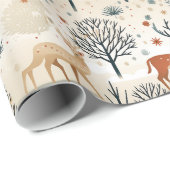 Papier Cadeau Chasse aux cerfs Antlers de Noël (Coin rond)