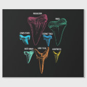 Papier Cadeau Chasse aux dents de requin - Cadeaux de requin fou (Plat)