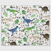 Papier Cadeau Chasse aux dinosaures ! Dinosaures sur Safari Garç (Plat)