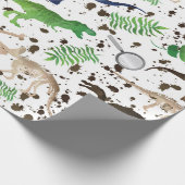 Papier Cadeau Chasse aux dinosaures ! Dinosaures sur Safari Garç (Coin)