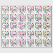 Papier Cadeau Chasse aux oeufs de Pâques Mot Cloud Motif Nom de (Plat)