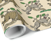 Papier Cadeau Chasse aux sangliers médiévaux (Coin rond)