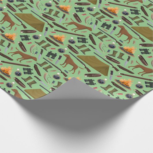 Papier Cadeau Chasse Camping Tente Camping Motif de tir (Coin)