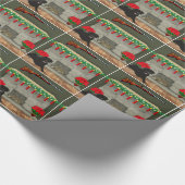 Papier Cadeau Chasse Chasse Chaussons Chauffage Foyer et Chien N (Coin)