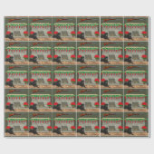 Papier Cadeau Chasse Chasse Chaussons Chauffage Foyer et Chien N (Plat)