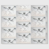 Papier Cadeau Chasse Graphuc noir blanc dessin (Plat)