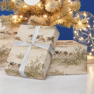 Papier Cadeau Chasse Traditionnelle au Foxhound