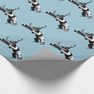 Papier Cadeau chasse vintage de cerfs communs