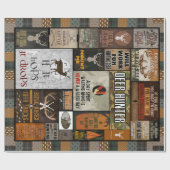 Papier Cadeau Chasseur de cerfs couverture cadeau de Noël pour c (Plat)