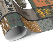 Papier Cadeau Chasseur de cerfs couverture cadeau de Noël pour c (Coin rond)