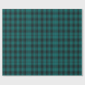 Papier Cadeau Chasseur de style écossais Tartan vert et noir (Plat)