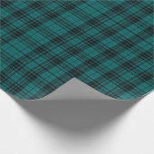 Papier Cadeau Chasseur de style écossais Tartan vert et noir (Coin)