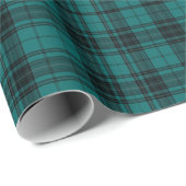 Papier Cadeau Chasseur de style écossais Tartan vert et noir (Coin rond)