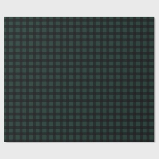 Papier Cadeau Chasseur foncé Vert et Noir En vichy Plaid (Plat)