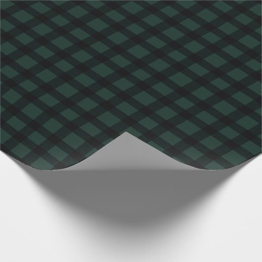 Papier Cadeau Chasseur foncé Vert et Noir En vichy Plaid (Coin)