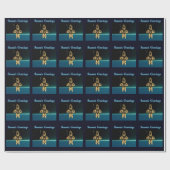 Papier Cadeau Chasseur inuit fractal - Bonnes Fêtes (Plat)