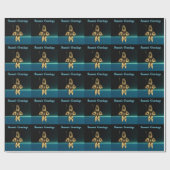 Papier Cadeau Chasseur inuit fractal - Bonnes Fêtes (Plat)